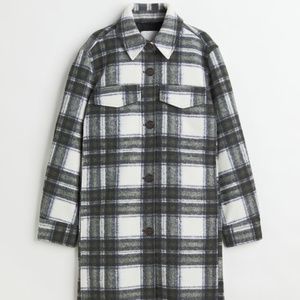 H&M Dark Green/Plaid Long Shacket
